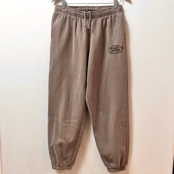 Land Rover X PacSun Taupe Fleece Jogger Sweatpants Embroidered Logo Unisex M - Picture 1 of 16